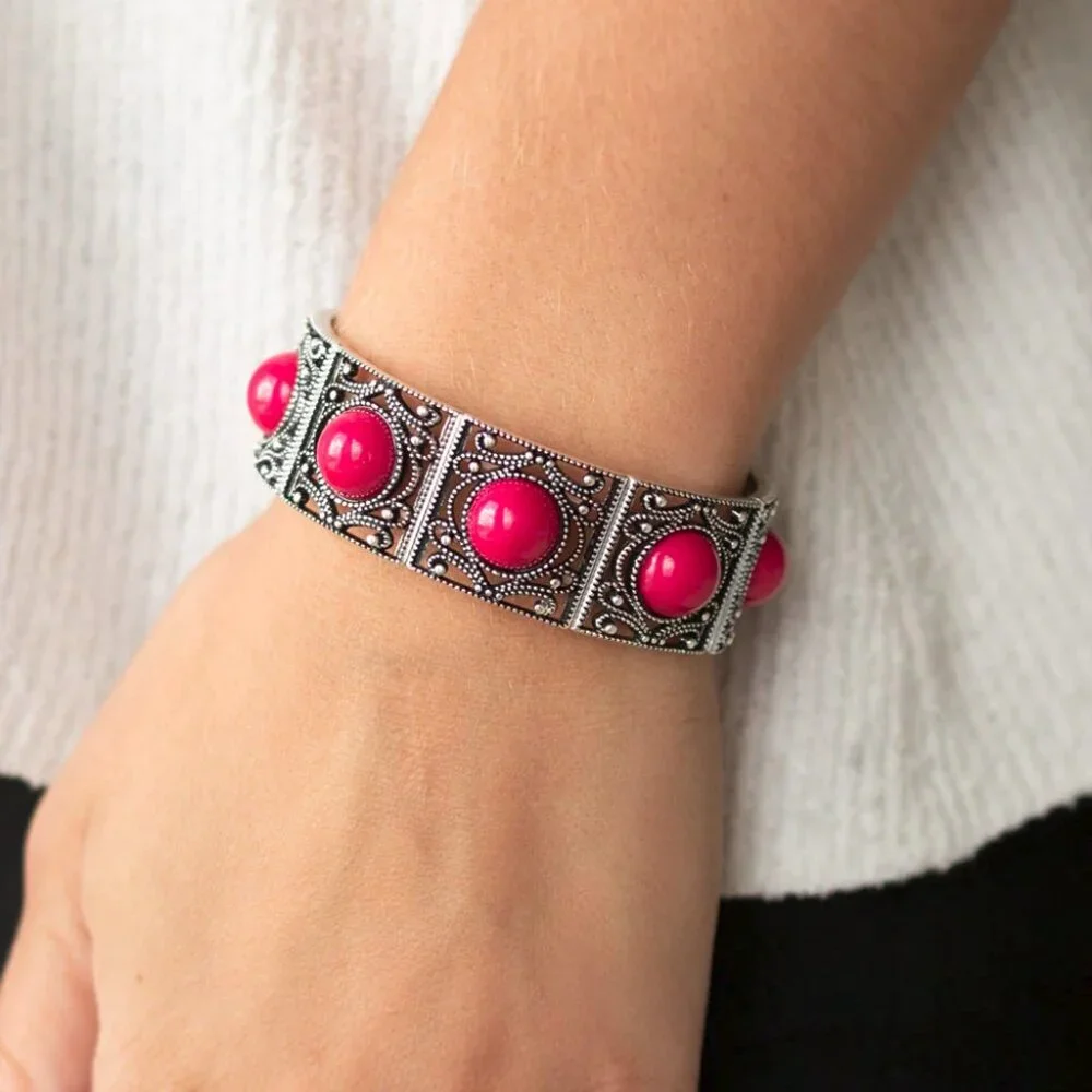 Paparazzi Jewelry - Victorian Dream - Pink Bracelet - Vintage